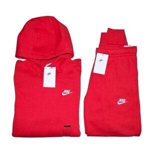 Nike Club Fleece 2 PC Sweatsuit University Red Men's Tracksuit Gift Set NWT